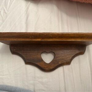 Heart Cutout Wooden Wall Shelf